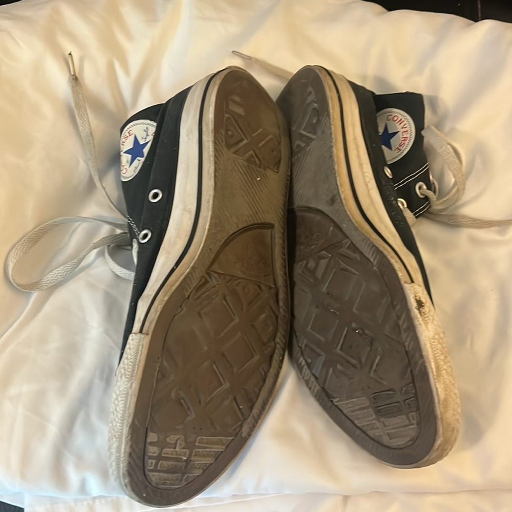 Converse Black and White High-Top Athletic Shoes - Picture 2 of 6